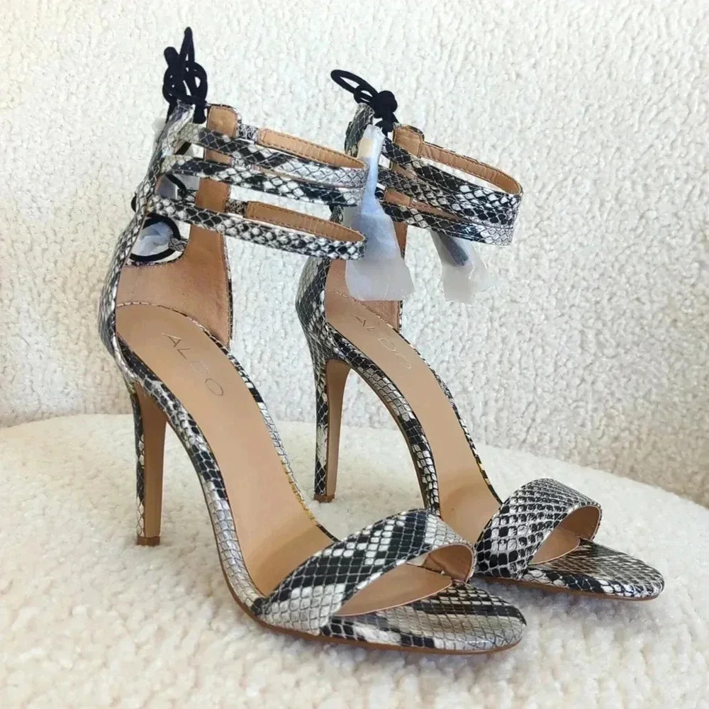 Aldo Adeladien Snake Print Strappy Heels